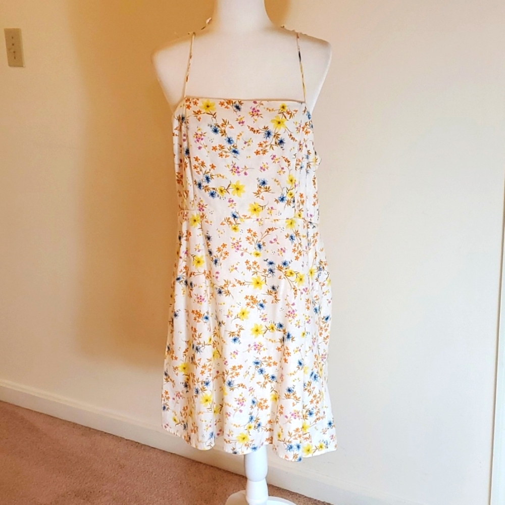 Old Navy linen tie spghetti strap sundress